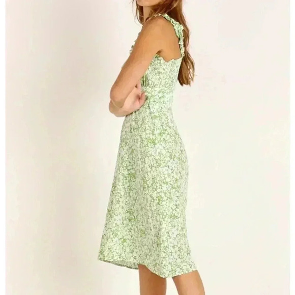 NWT Faithfull the Brand Mae Midi Dress Freja Floral Green 8 - Picture 4 of 7